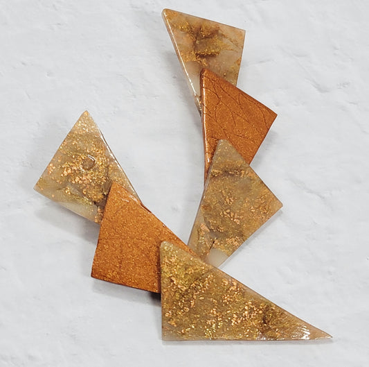 The Sutton, Marbled 3-Triangle Statement Stud